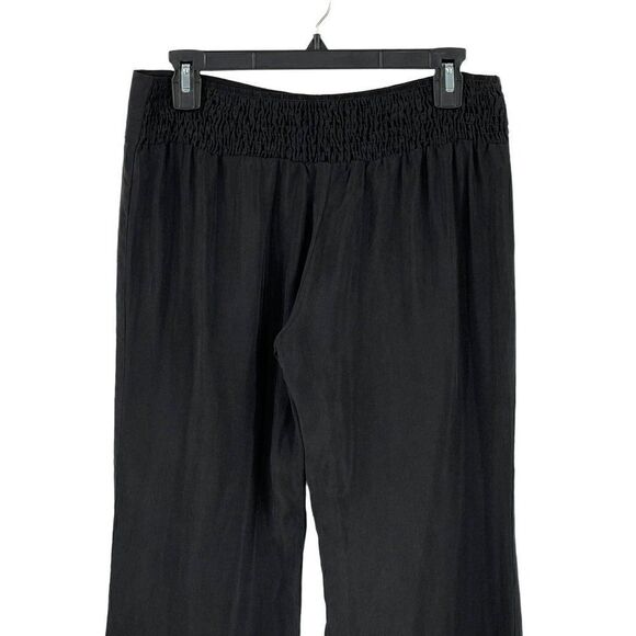 Flynn Skye Patty Flare Pants 100% Cupro Black Soft Elastic Waist Women Size 3 - Picture 7 of 11
